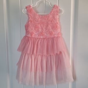 Pink Layered Kids Dress